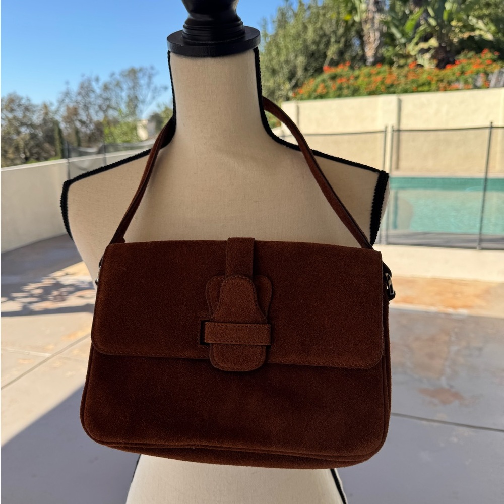 Banana Republic Rich Brown Suede Bag - Picture 2 of 3